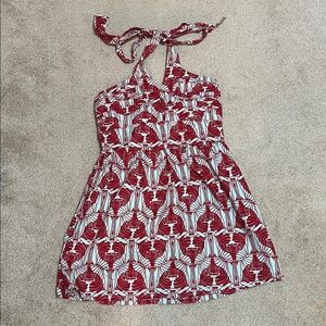 Early 2000s Red and Blue Halter Top